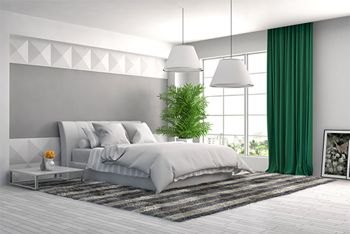 tkanina blackout green457 zasłony w sypialni